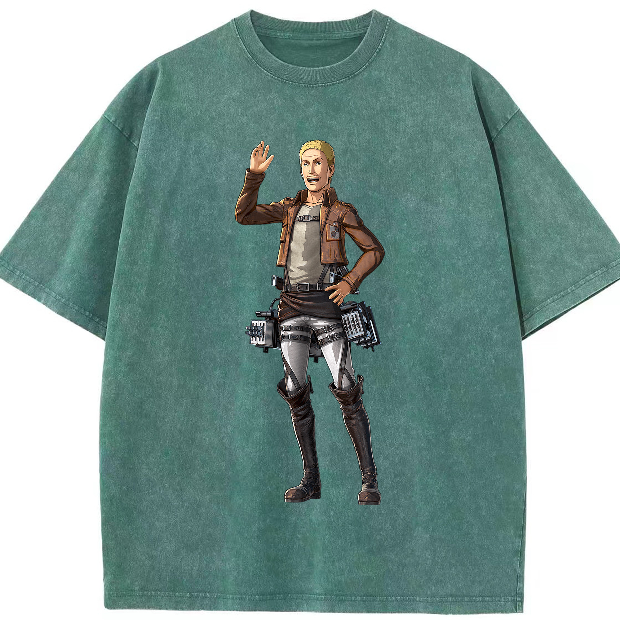 （画像用） 進撃の巨人 ハンネス Attack on Titan Hannes 綿100% ヴィンテージ風 半袖Tシャツ（フロントプリント）